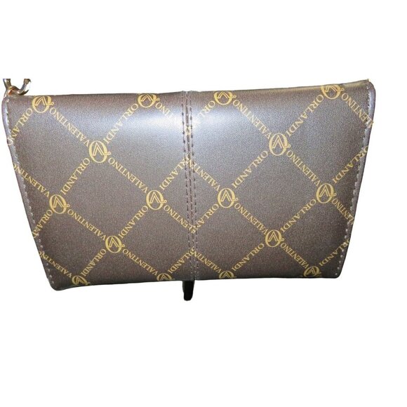 VALENTINO Orlandi Italian Leather Guitar Strap Crossbody Logo Embossed Wallet - Picture 2 of 10